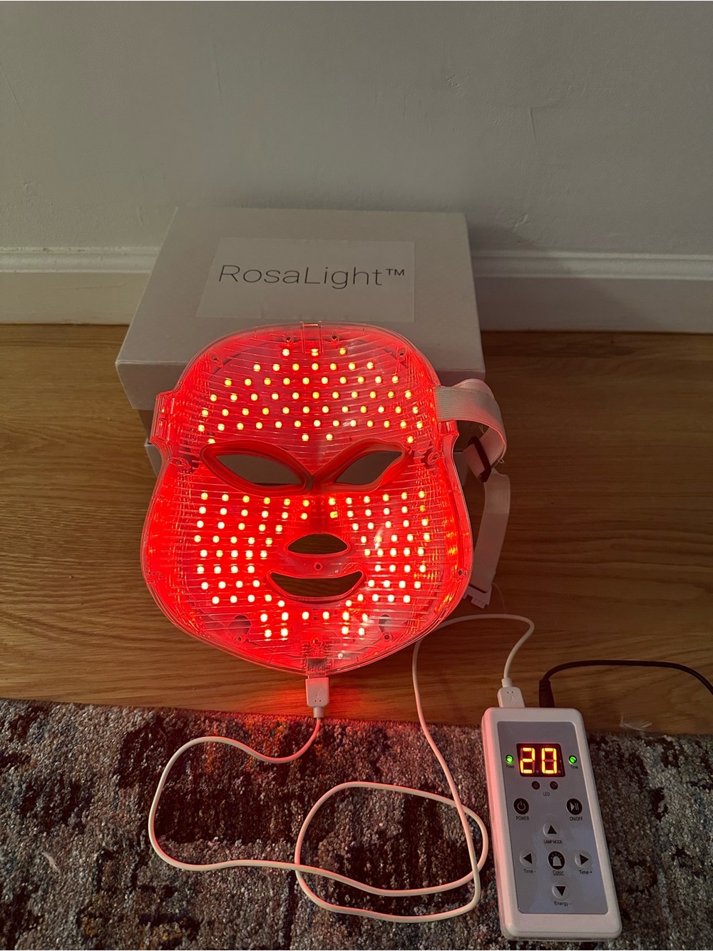 RosaLight Red LED Facial Mask with Controller